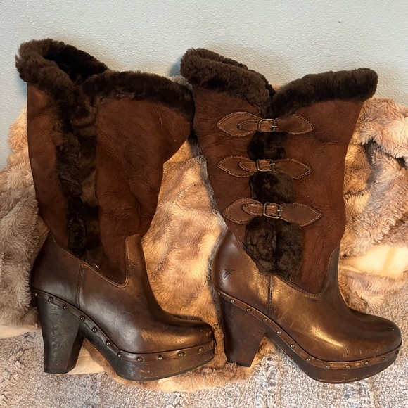 Frye Leather, Suede and Faux Fur Boots - Picture 8 of 13